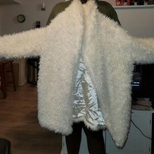 Warm, white, faux fur torrid jacket (plus size)